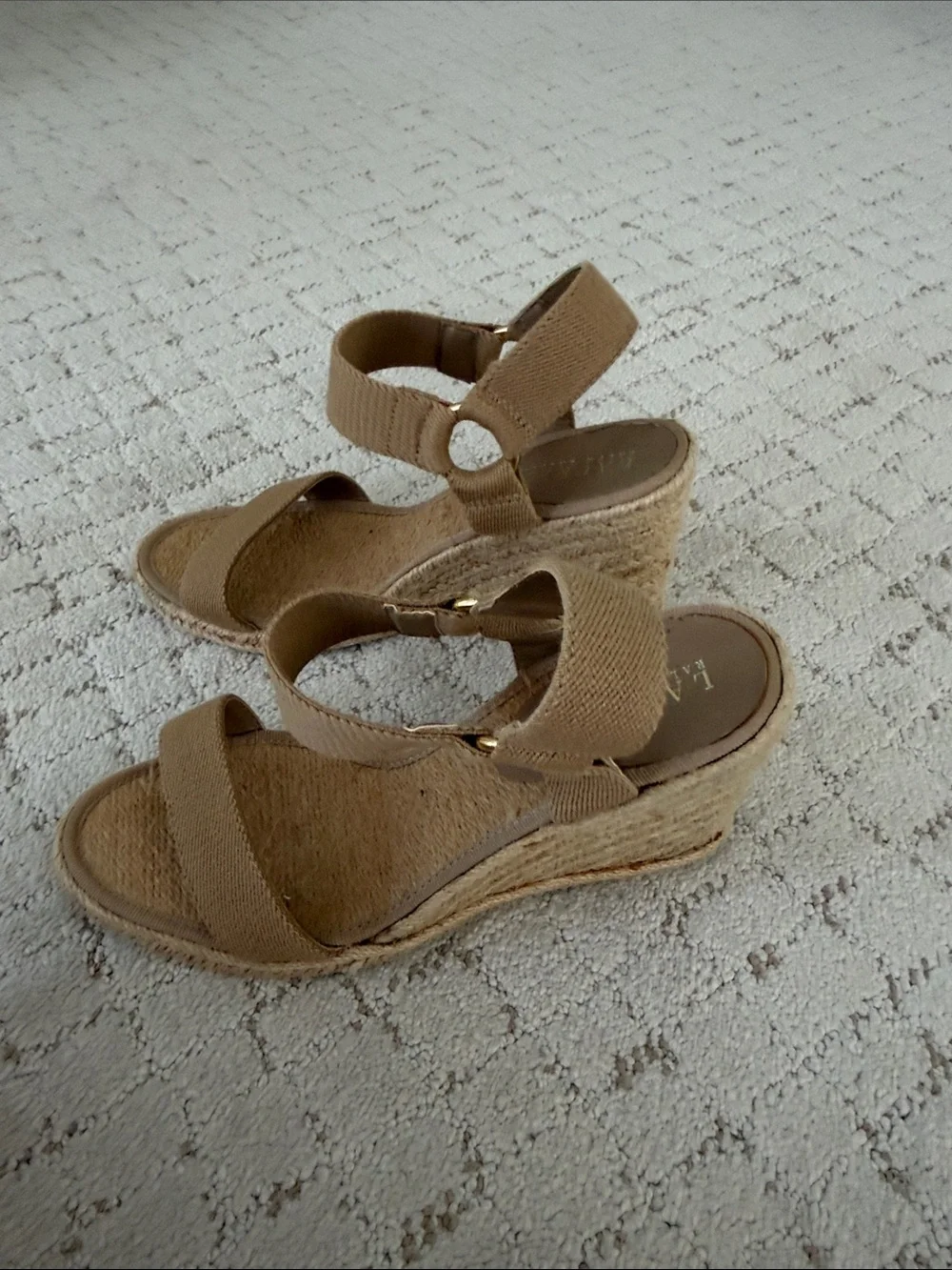 Lauren Ralph Lauren Tan Wedge Espadrille Sandals